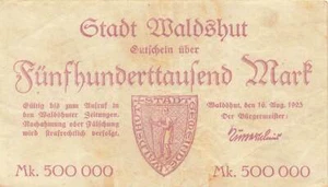 Waldshut  -  Stadt  -  500 Tausend Mark  #13485 - Bild 1 von 2