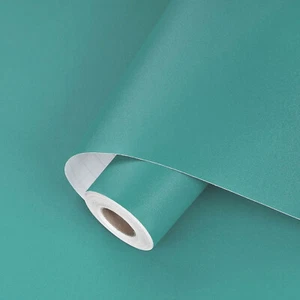 Medium Teal Matte Vinyl Roll Adhesive Contact Paper Waterproof Kitchen Wallpaper - Picture 1 of 6