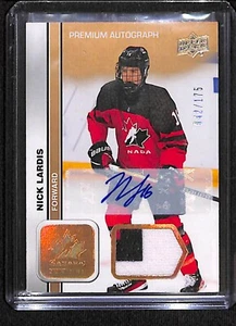 2023 UD Team Canada World Juniors Premium AUTO Patch Gold Nick Lardis /175 - Bild 1 von 2
