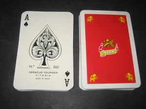 Jeu De Cartes Poker Fournier N° 260. Publicité Vermouth Cinzano (ROUGE) - Bild 1 von 1