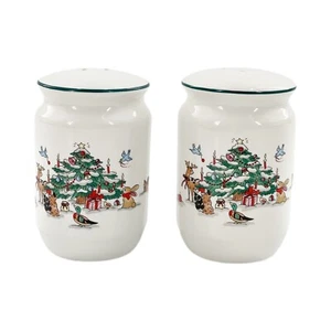 Vintage Salt And Pepper Shaker Set Whimsical Christmas Salem China Tree Retro - Picture 1 of 8