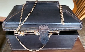 Vintage Ornate Wooden Jewelry Trinket Box Trunk Chest Brass Metal Trim (L53) - Picture 1 of 22