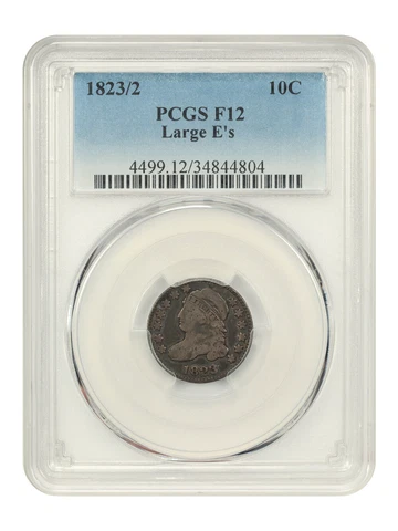 1823/2 10c PCGS F12 (Large Es) Cover