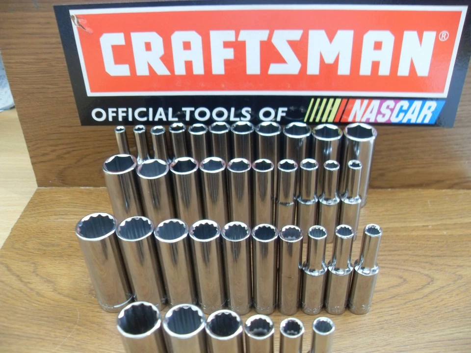 NEW CRAFTSMAN 1/4" DEEP SOCKET SET SAE OR METRIC 6 POINT YOUR CHOICE FREE SHIP - Image 1 of 1