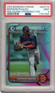 2022 Bowman Chrome #BCP-175 Eddinson Paulino Aqua/Pink Vapor PSA 9 Mint - Picture 1 of 2
