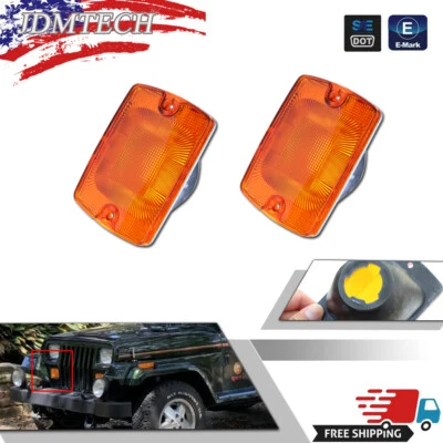 2x Carcasas de lámpara de estacionamiento con señal de giro delantera para Jeep Wrangler YJ 1987-95 56001378 Foto 1 de 4