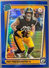 2021 Panini Donruss Optic #232 Pat Freiermuth Rated Rookie Blue Hyper Prizm