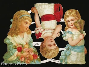 German Embossed Vintage Style Scrap Die Cut - Precious Victorian Children EF7095 - Picture 1 of 1
