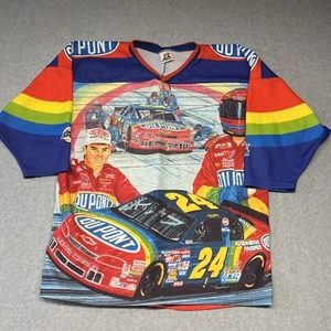 Vintage 90s Speed Zone Nascar JEFF GORDON Hockey Jersey Sz XL Made In USA - Picture 1 of 11