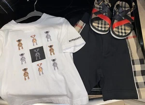 Burberry Kids Matching Set Shoes Size 8 1/2 Outfit Size 2T - Picture 1 of 4