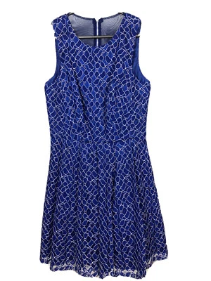 Vestido Fit & Flare Azul Talla 10 Xscape Joanna Chen Encaje Satinado y Tafetán Nuevo sin Etiquetas Foto 1 de 4