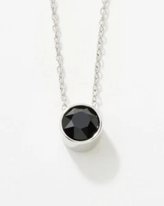 💎Touchstone Crystal Pendant Rhodium Black 15-18” New Condition - Picture 1 of 8
