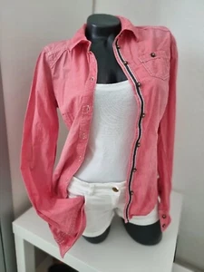 Italy Damen Bluse Tom Tailor M 38 40 Rosa Hemdbluse Patches Polo Langarm neu - Bild 1 von 5