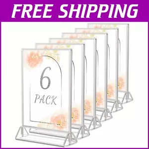 8.5x11 Double-Sided Acrylic Table Number Holders with Stylish Silver Border - Picture 1 of 9