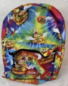 SpongeBob SquarePants Nickelodeon Backpack Kids Size Medium Flying Cheeseburger - Picture 1 of 9