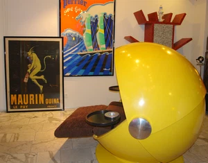 Riesen Sun Ball Chair in Sonnengelb und braunem Cord Rosenthal 1969 by FRANTA - Bild 1 von 11