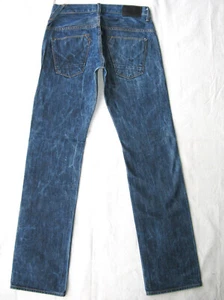 Hudson Phantom Jean Men Sz 30 X 33 Low Slim Straight Blue Distressed 100% Cotton - Picture 1 of 12