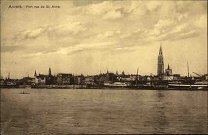 Anvers Antwerpen Belgien Belgique ~1910 Port Rue de St. Anne Hafen Kirche Schiff - Picture 1 of 2