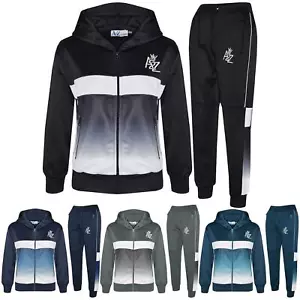 Kids Boys Girls Tracksuits A2Z 3D Fade Gradient Hooded Top Bottom Jogging Suits - Picture 1 of 31