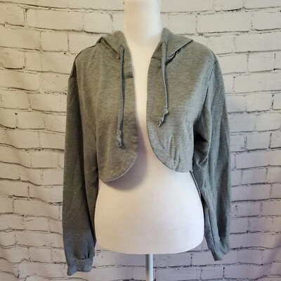 Sudadera con capucha recortada gris casi famosa talla grande Foto 1 de 4