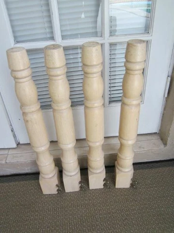 Farmhouse Dining Wood Table Legs Turned Legs White Set of Four Free Shipping Cover