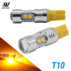2X 30 Watts T10/192 2538 Chip LED High Power Amber/Yellow Interior Light Bulbs - Picture 1 of 4