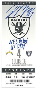 Joey Bosa Autographed NFL Debut Ticket 16 DROY 10/9/16 SD Chargers ! JSA W