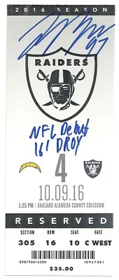 Joey Bosa Autographed NFL Debut Ticket 16 DROY 10/9/16 SD Chargers ! JSA W - Image 1 of 2