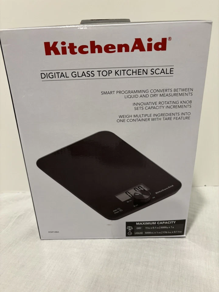 KitchenAid KQ908 Glass 11 Pound Digital Top Kitchen Scale One