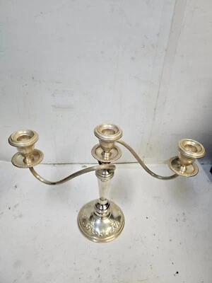 Grande Baroque by Wallace Sterling Silver Candelabra 3-Light 13" #4101 - Image 1 of 4