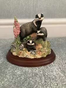 More details for border fine arts badger family b0221 rare!