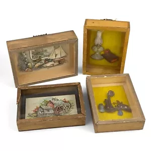 Vintage Holz Diorama Schattenkasten berühmte Kunst Künstler Konvolut - Bild 1 von 11