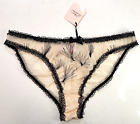 NWT Agent Provocateur Panties Briefs Nude Black Feminine Lace Innocent  Size 4
