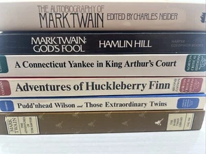6 Book Lot By About Mark Twain Sam Clemens Huckleberry Connecticut Yankee etal - Picture 1 of 12