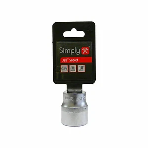Standard 3/8" Socket - 18mm - 6 Point - Matt Finish - Simply SOC3818 - 1st Class - Picture 1 of 7