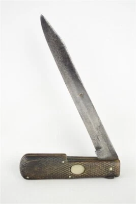 Cuchillo plegable antiguo Sheffield Joseph Haywood & Co. Mediados del siglo XIX 10,75" Foto 1 de 4