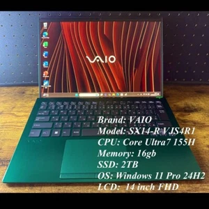 VAIO SX-14R Ultra7 16g 2TB Deep Emerald Core Ultra7 155H Notebook PC d731 - Picture 1 of 14