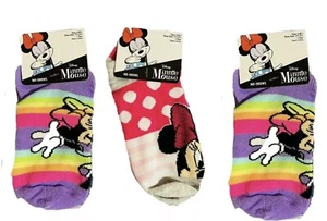 NWT Disney Minnie mouse anklet socks 3pc Set Size 6-8 1/2 Girls, Toddler - Picture 1 of 2