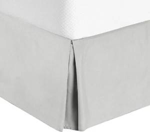 Split Corner Bed Skirt 18 Inch Drop King Size 100% Natural Cotton Wrinkle and... - Picture 1 of 6