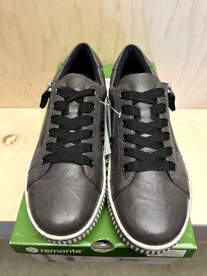 Tênis Remonte D0700-42 Maditta 00 couro cinza feminino EUA 8 - Imagem 1 de 4