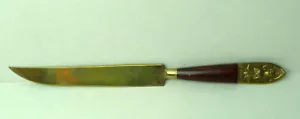 SIAM Bronze Carving Knife Teak wood handle  Vintage - Picture 1 of 6