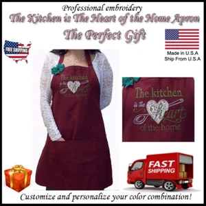 Personalized Embroidery Aprons Kitchen, Christamas Gift, Grandma, Hair Stylist 2 - Picture 1 of 28