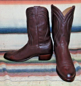 Mens Rujo The Duke Brown Rock Ranch Calfskin Cowboy Boots 14 D New in Box - Picture 1 of 6