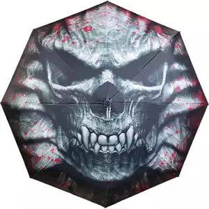 GOTH SKULL - Compact Travel Umbrella with Auto Open & Close - Picture 1 of 3