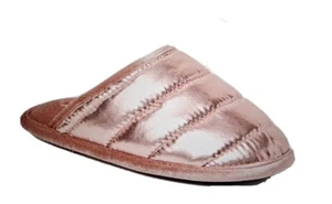 DF by Dearfoams Mujer Tampón Raspado Metálico Zapatillas - Espuma Memorial Nuevas con Etiquetas M-xl Rosa - Imagen 1 de 7