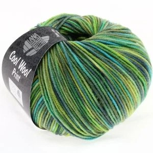 Wolle Kreativ! Lana Grossa - Cool Wool Print - Fb. 784 grün/petrol/türkis 50 g - Bild 1 von 1