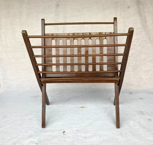 Vintage Mid-Century Modern Holzspindel klappbar Zeitschriftenständer - schön!! - Bild 1 von 4