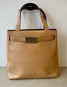Calvin Klein medium tote camel color leather handbag with buckle in VGC - Picture 1 of 7