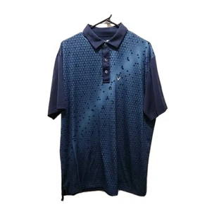 Callaway Men's L Blue Geometric Opti-Dri Golf Polo Shirt Performance Stretch - Picture 1 of 8