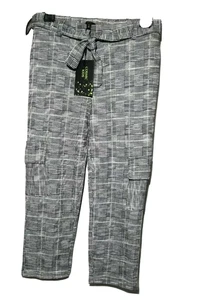 Trousers Girls Checked Hounds Tooth Style Cosmic Pants Tie Waist Age 7y To 12y - Picture 1 of 9